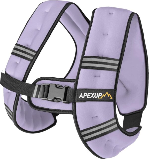 APEXUP Adjustable Weighted Vest with 5 to 30 lbs Weights and Reflective Stripe – Ideal for Men and Women, Perfect for Workouts, Strength Training, and Running